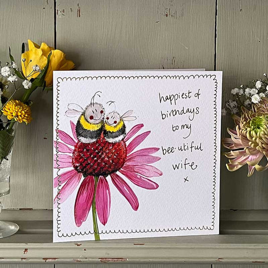 Wife Birthday Greeting Card Bee