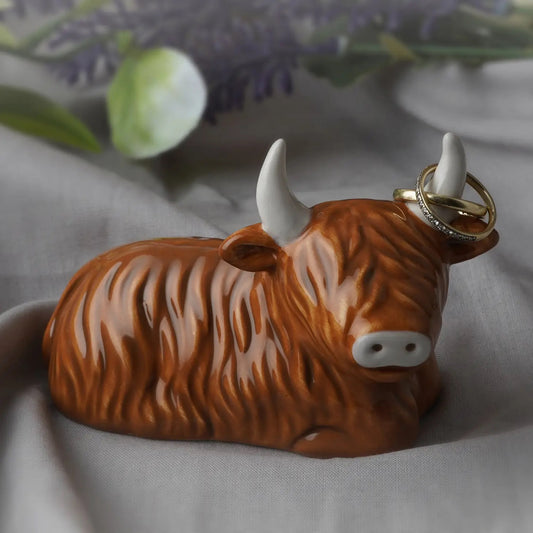 Highland Cow Ring Holder in Gift Box