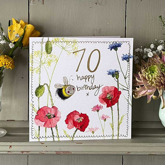 70 Birthday Bee Greeting Card