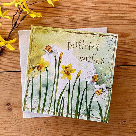 Birthday Daffodils Greeting Card