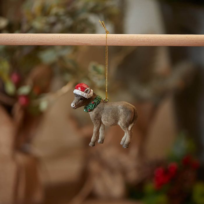 DONKEY WITH SANTA HAT & HOLLY NECKLACE