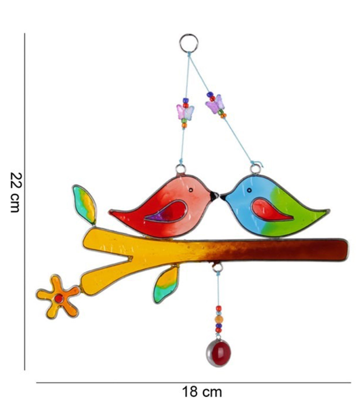 Lovebirds on a Branch Suncatcher