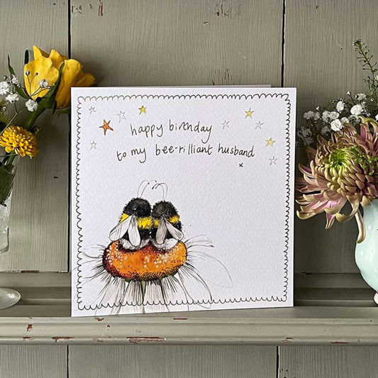 Husband Birthday Greeting Card Bee