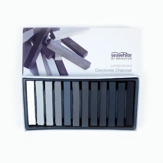 Compressed Sketching Stick Set - Pack of 12 White through to Black