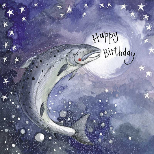 Starlight Salmon Birthday Card