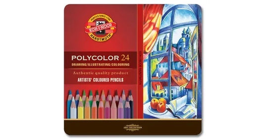 Koh-i-Noor Polycolour Coloured Pencils - Tin of 24