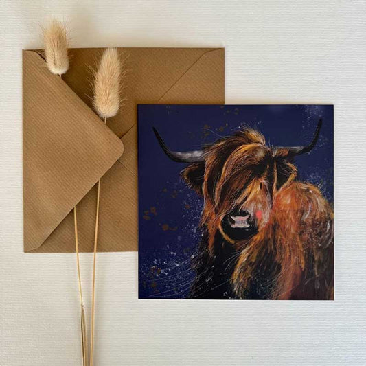 Highland Cow Blank Card