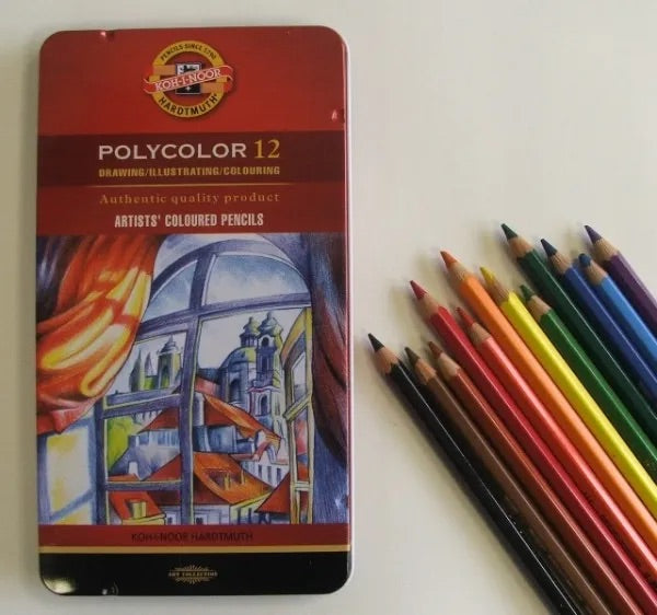 Koh-i-Noor Polycolour Coloured Pencils - Tin of 12