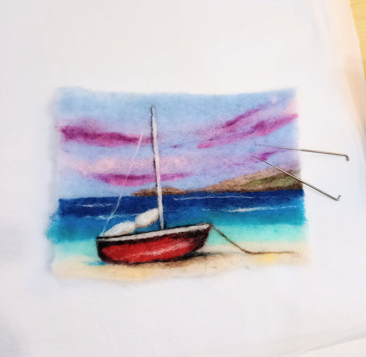 Seascape With Boat - Needle Felting Workshop - Friday 23rd August