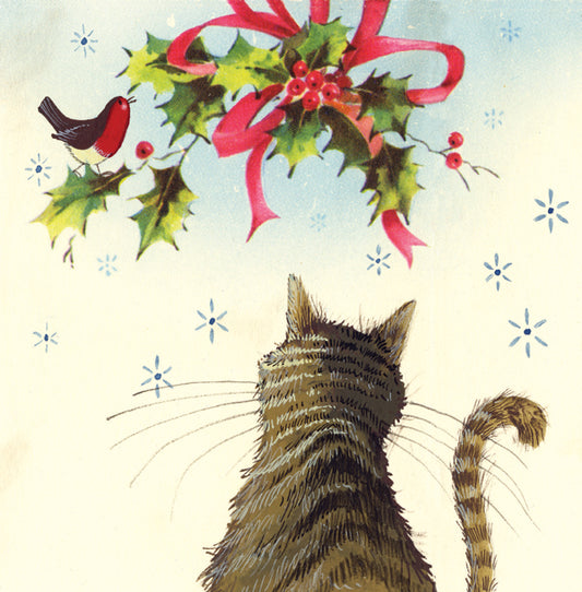 Vintage Cat Christmas Card