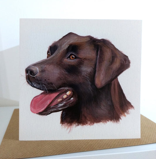 Chocolate Labrador Greeting Card