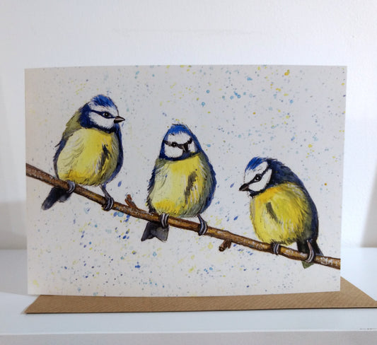 Blue Tits Greeting Card