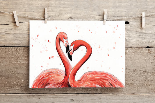 Flamingos - A4 Print