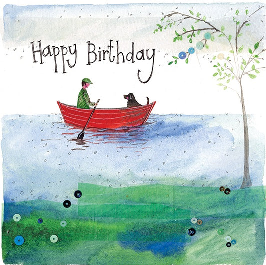 Birthday Red Boat Greeting Card