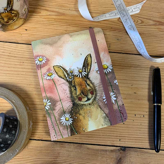 Rabbit and Daisies Small Chunky Notebook