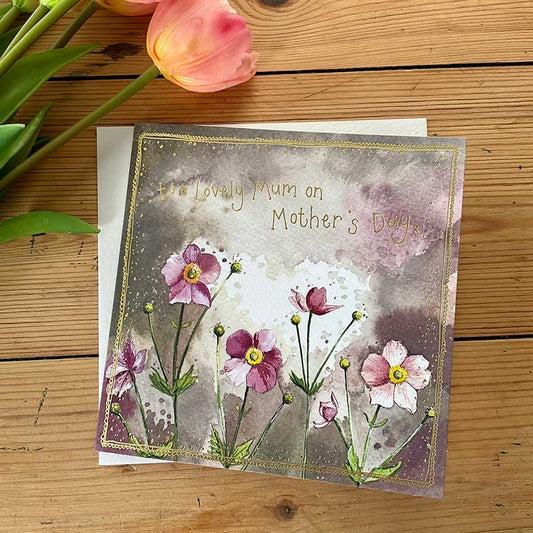 Japanese Anenomes Mothers Day Greeting Card