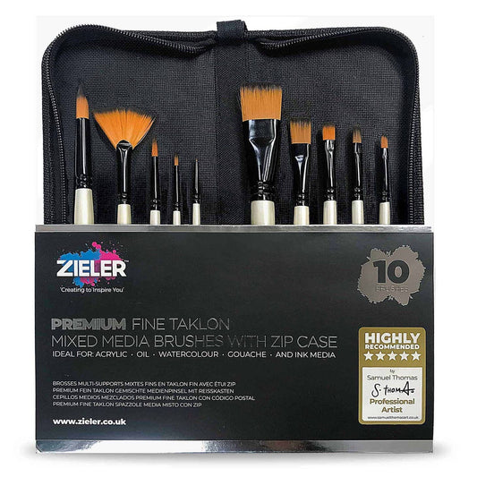 Premium Brush Zip Case Set of 10 - by Zieler