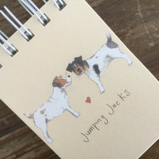 Jumping Jacks Dog Small Spiral Bound Notepad