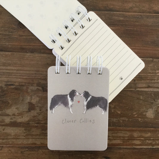 Clever Collies Dog Small Spiral Bound Notepad